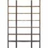 Mercana Taunton I 80L x 10.5W x 90H Brown Wood and Black Iron Six Shelving Unit 