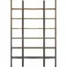 Mercana Taunton I 80L x 10.5W x 90H Brown Wood and Black Iron Six Shelving Unit  - Mercana Taunton I 80L x 10.5W x 90H Brown Wood and Black Iron Six Shelving Unit 