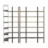 Mercana Taunton I 80L x 10.5W x 90H Brown Wood and Black Iron Six Shelving Unit  3 - Mercana Taunton I 80L x 10.5W x 90H Brown Wood and Black Iron Six Shelving Unit  3