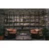 Mercana Taunton I 80L x 10.5W x 90H Brown Wood and Black Iron Six Shelving Unit  - Mercana Taunton I 80L x 10.5W x 90H Brown Wood and Black Iron Six Shelving Unit 