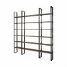 Mercana Taunton II 80L x 10.5W x 90H Dark Brown Wood And Black Iron Six Shelving Unit - Mercana Taunton II 80L x 10.5W x 90H Dark Brown Wood And Black Iron Six Shelving Unit