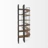 Mercana Taunton II 80L x 10.5W x 90H Dark Brown Wood And Black Iron Six Shelving Unit Side - Mercana Taunton II 80L x 10.5W x 90H Dark Brown Wood And Black Iron Six Shelving Unit Side