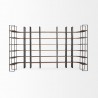 Mercana Taunton II 80L x 10.5W x 90H Dark Brown Wood And Black Iron Six Shelving Unit Front