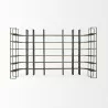 Mercana Taunton II 80L x 10.5W x 90H Dark Brown Wood And Black Iron Six Shelving Unit Front - Mercana Taunton II 80L x 10.5W x 90H Dark Brown Wood And Black Iron Six Shelving Unit Front