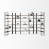 Mercana Taunton II 80L x 10.5W x 90H Dark Brown Wood And Black Iron Six Shelving Unit 3