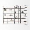 Mercana Taunton II 80L x 10.5W x 90H Dark Brown Wood And Black Iron Six Shelving Unit 2