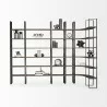 Mercana Taunton II 80L x 10.5W x 90H Dark Brown Wood And Black Iron Six Shelving Unit 2 - Mercana Taunton II 80L x 10.5W x 90H Dark Brown Wood And Black Iron Six Shelving Unit 2