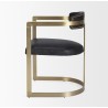 Mercana Hollyfield II Black Leather Seat Gold Iron Frame Dining Chair Other Side 