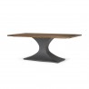 Mercana Maxton II 79x39 Rectangular Brown Solid Wood Top Dark Gunmetal Base Dining Table 3
