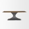 Mercana Maxton II 79x39 Rectangular Brown Solid Wood Top Dark Gunmetal Base Dining Table
