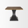 Mercana Maxton II 79x39 Rectangular Brown Solid Wood Top Dark Gunmetal Base Dining Table Side