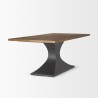 Mercana Maxton II 79x39 Rectangular Brown Solid Wood Top Dark Gunmetal Base Dining Table