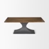 Mercana Maxton II 79x39 Rectangular Brown Solid Wood Top Dark Gunmetal Base Dining Table Front