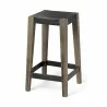Mercana Nell 26" Seat Height Black Metal Seat & Foot Rest With Brown Wood Legs Stool  1 - Mercana Nell 26" Seat Height Black Metal Seat & Foot Rest With Brown Wood Legs Stool  1