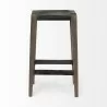 Mercana Nell 30" Seat Height Black Metal Seat & Foot Rest With Brown Wood Legs Stool 2 - Mercana Nell 30" Seat Height Black Metal Seat & Foot Rest With Brown Wood Legs Stool 2
