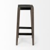 Mercana Nell 30" Seat Height Black Metal Seat & Foot Rest With Brown Wood Legs Stool Side