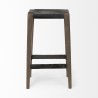 Mercana Nell 30" Seat Height Black Metal Seat & Foot Rest With Brown Wood Legs Stool Front