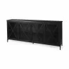 Mercana Poppy I 79x16 Black Metal With Glass Door Sideboard Front - Mercana Poppy I 79x16 Black Metal With Glass Door Sideboard Front