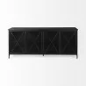 Mercana Poppy I 79x16 Black Metal With Glass Door Sideboard - Mercana Poppy I 79x16 Black Metal With Glass Door Sideboard