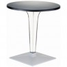 Ice Werzalit Top Round Dining Table with Transparent Base 32 inch Black