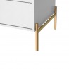 Manhattan Comfort Jasper Nightstand with Steel Gold Legs in Off White Matte Legs