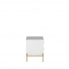 Manhattan Comfort Jasper Nightstand with Steel Gold Legs in Off White Matte Side