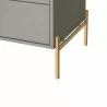 Manhattan Comfort Jasper Nightstand with Steel Gold Legs in Grey Gloss Legs - Manhattan Comfort Jasper Nightstand with Steel Gold Legs in Grey Gloss Legs