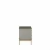 Manhattan Comfort Jasper Nightstand with Steel Gold Legs in Grey Gloss Side - Manhattan Comfort Jasper Nightstand with Steel Gold Legs in Grey Gloss Side