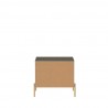 Manhattan Comfort Jasper Nightstand with Steel Gold Legs in Off White Matte Back
