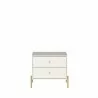 Manhattan Comfort Jasper Nightstand with Steel Gold Legs in Off White Matte Front - Manhattan Comfort Jasper Nightstand with Steel Gold Legs in Off White Matte Front