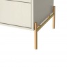 Manhattan Comfort Jasper Nightstand with Steel Gold Legs in Off White Matte Legs