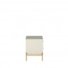 Manhattan Comfort Jasper Nightstand with Steel Gold Legs in Off White Matte Side