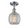 Glass Semi Flush - Polished Chrome - CLEAR CRACKELD