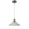 Glass Cord Pendant - Brushed Satin Nickel - CLEAR GLASS