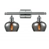 Glass Vanity Light - Polished Chrome - SMOKE FLUTED GLASS
