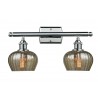 Glass Vanity Light - Polished Chrome - MERCURY FLUTED GLASS