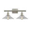 Glass Vanity Light - Brushed Satin Nickel - CLEAR GLASS