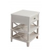 Alpine Furniture Potter 1 Drawer Nightstand With Shelves in White  - Front Side Angle