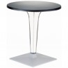 Ice Werzalit Top Round Dining Table with Transparent Base 32 inch Black