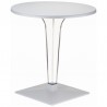 Ice Werzalit Top Round Dining Table with Transparent Base 32 inch Silver