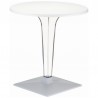 Ice Werzalit Top Round Dining Table with Transparent Base 32 inch White