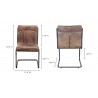 Ansel Dining Chair Grazed Brown Leather - Set Of Two-dimension