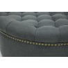Baxton Studio Iglehart Gray Linen Modern Tufted Ottoman - Ottoman Edge