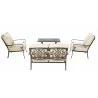 Alfresco Home Newbury Cast Aluminum Deep Seating Set with Coffee Table, Loveseat with Cushions, and 2 Lounge Chairs with Cushions - Front - Alfresco Home Newbury Cast Aluminum Deep Seating Set with Coffee Table, Loveseat with Cushions, and 2 Lounge Chairs with Cushions - Front