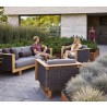 Cane-Line Angle Lounge Chair W/Teak Frame, Incl. Grey Cane-Line AirTouch Cushions Outdoor view  2