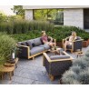 Cane-Line Angle 3-Seater Sofa W/Teak Frame, Incl. Grey Cane-Line AirTouch Cushions Outdoor View 