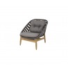Cane-Line Strington Lounge Chair W/Teak Frame, Incl. Grey Cane-line AirTouch Cushions, Cane-Line Soft Rope Image 005