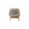 Cane-Line Strington Lounge Chair W/Teak Frame, front view - Cane-Line Strington Lounge Chair W/Teak Frame, front view