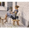 Cane-Line Royal Coffee Table, Teak, Square side view