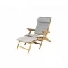Cane-Line Flip Deck Chair Grey Front View - Cane-Line Flip Deck Chair Grey Front View